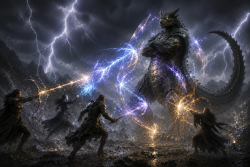 Combattere contro il Tarrasque (AI Generated)