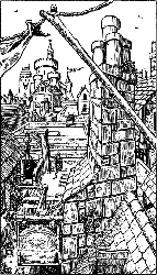 Illustrazione da Lupo Solitario - I Signori delle Tenebre (1984)