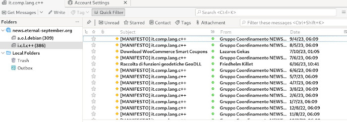 Acesso ai newsgroup con Mozilla Thunderbird