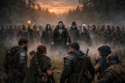 Incontro coi bandini sulla via per Tragidore (AI Generated)