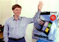 Bill Gates alla presentazione di Windows 95